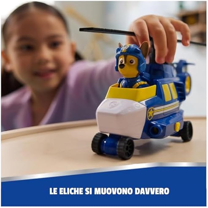 AIR RESCUE POLICE HELICOPTER WITH COLLECTIBLE CHASE FIGURE, RESCUE VEHICLE WITH LAUNCHER AND 2 BULLETS, TOYS FOR BOYS AND GIRLS AGES 3+ - Image 4